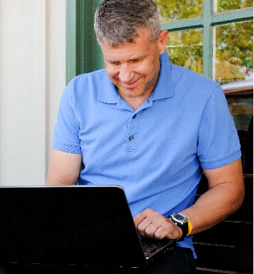 man using a computer